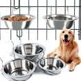 thumbnail image 1 of Visland Removable Stainless Steel Hanging Pet Food Bowls for Dogs Cats Cage, Kennel, Crate Feeder Dishes, 1 of 8