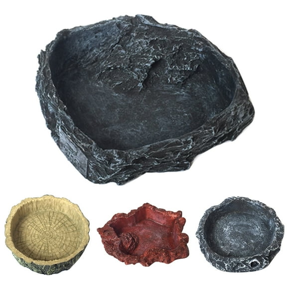 Visland Reptile Feeder, Durable Resin Natural Food Bowl Food Holder for Turtle Lizards Snakes Spiders Scorpions Centipedes Geckos Frogs