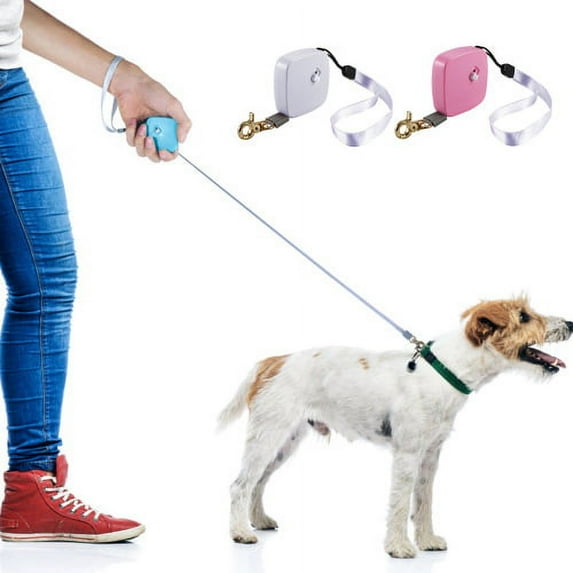 Visland Retractable Dog Leash Easy Single Lock Release Button and Ergonomic Handle Portable Free Nylon Ribbon Leash
