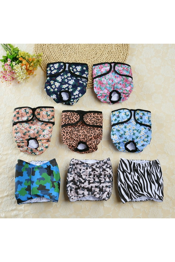 Reusable Washable Dog Diapers Female- Highly Absorbent Doggie Diapers -printing Leak-proof Puppy Diapers For Dog Period Panties