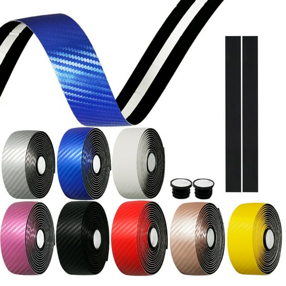 Visland Road Bike Handlebar Tapes, 2Pcs Non-Slip Faux Leather Elastic EVA Bicycle Handlebar Straps Riding Supplies