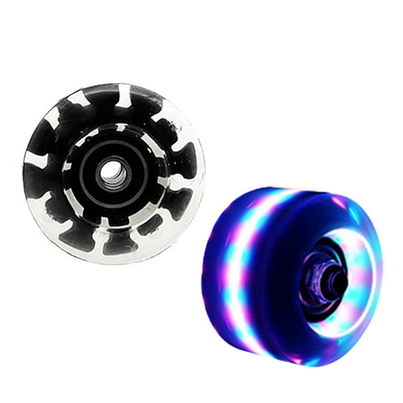 Visland Roller Skate Wheels Luminous Light Up, 4 Pack with Bearings - Roller Skate Wheels for Double Row Skating and Skateboard