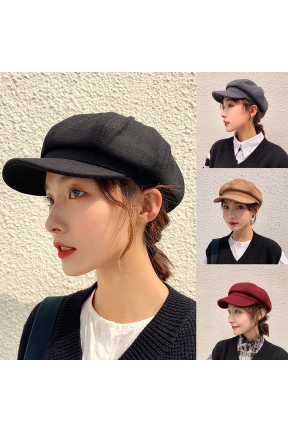 Simple British Style Beret Hat Casual Retro Painter Ladies Octagonal Hat Fashion Accessories