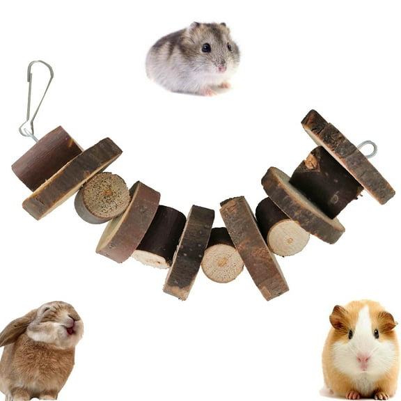 Visland Small Animal Pet Bunny Chew Toys, Teeth Grinding Block & Wooden Apple Molar Toy for Rabbit Chinchilla Guinea Pigs Squirrel Parrot Rats Chewing Playing Improve Dental Health