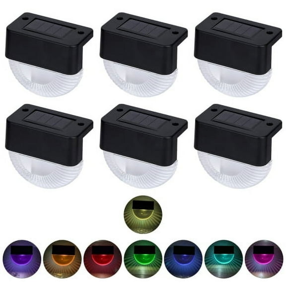 Visland Solar Deck Lights, Outdoor Lighting Backyard Decor Outside Step Lights Garden Post Fence - 6 Pack