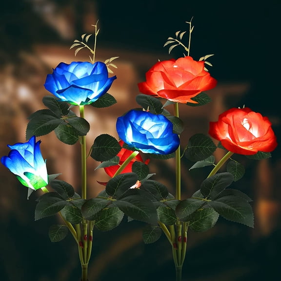 Visland Solar Flowers Garden Lights Garden Stake Outdoor Rose for Garden, Patio, Backyard, Party Wedding Holiday Outdoor Waterproof Decoration