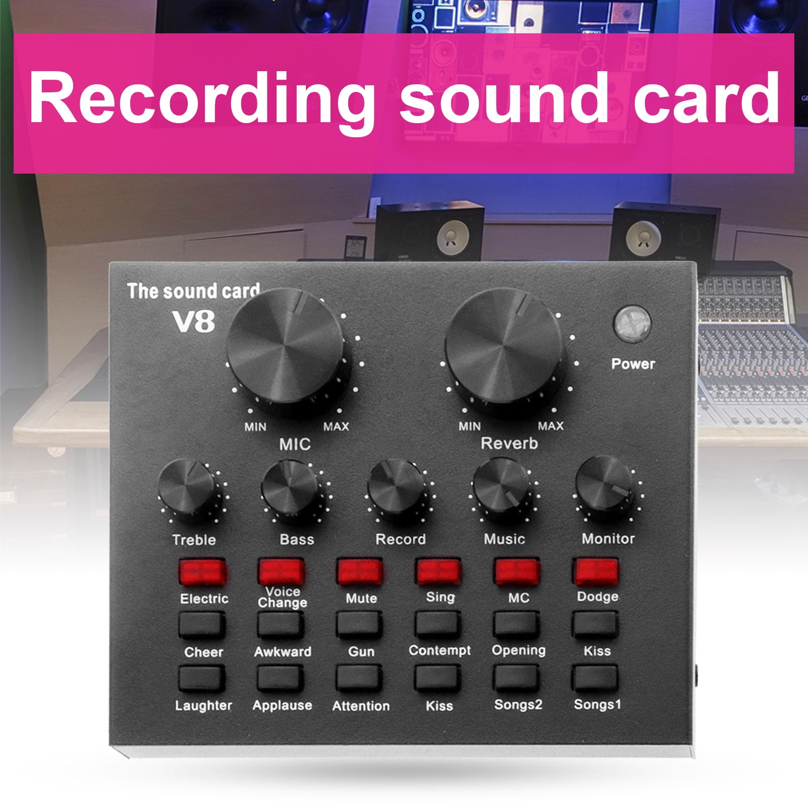 Visland Sound Card, Sound Effects Board for Podcast Equipment Bundle