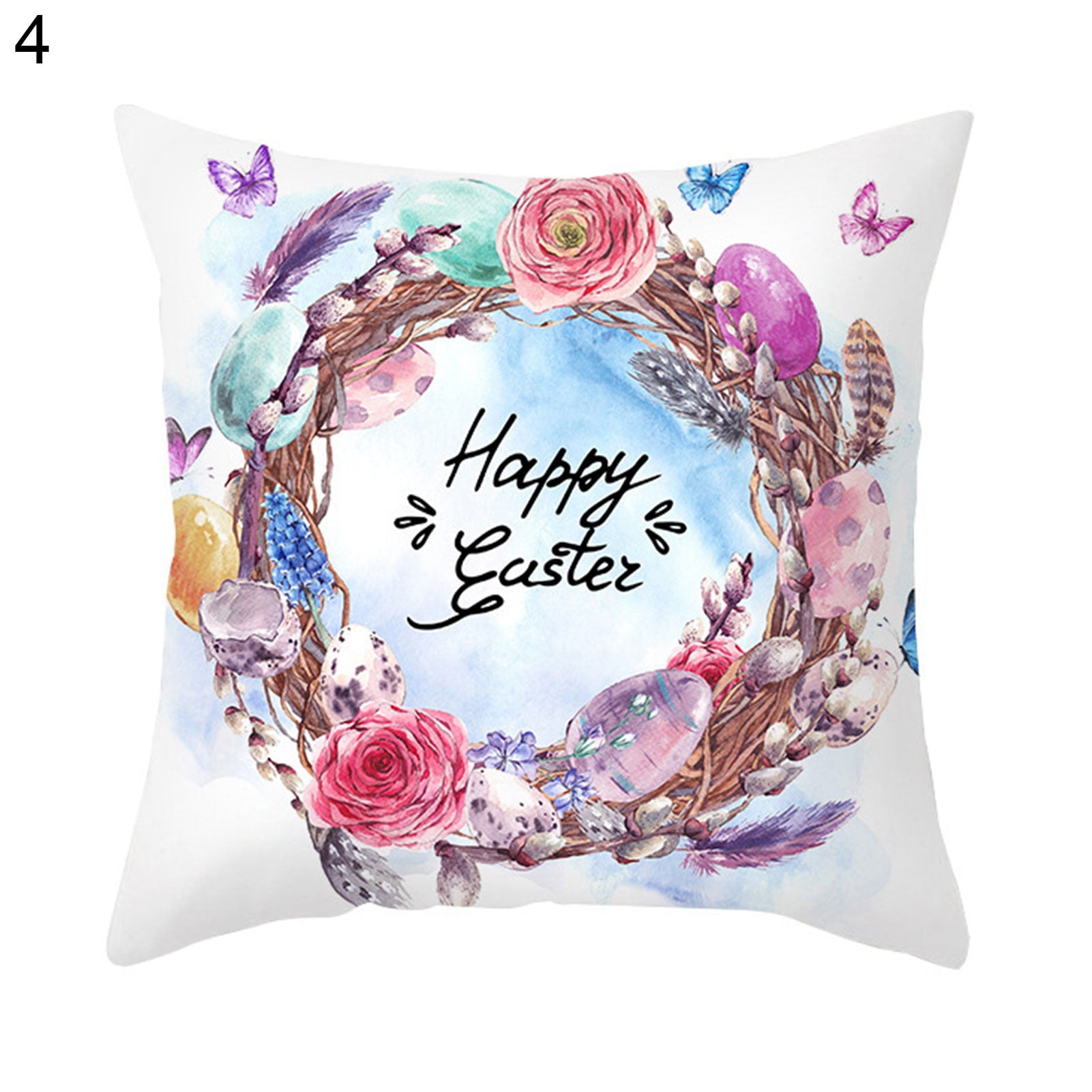 Visland Spring Easter Pillow Covers 18x18 inch, Rabbit Bunny Decorative