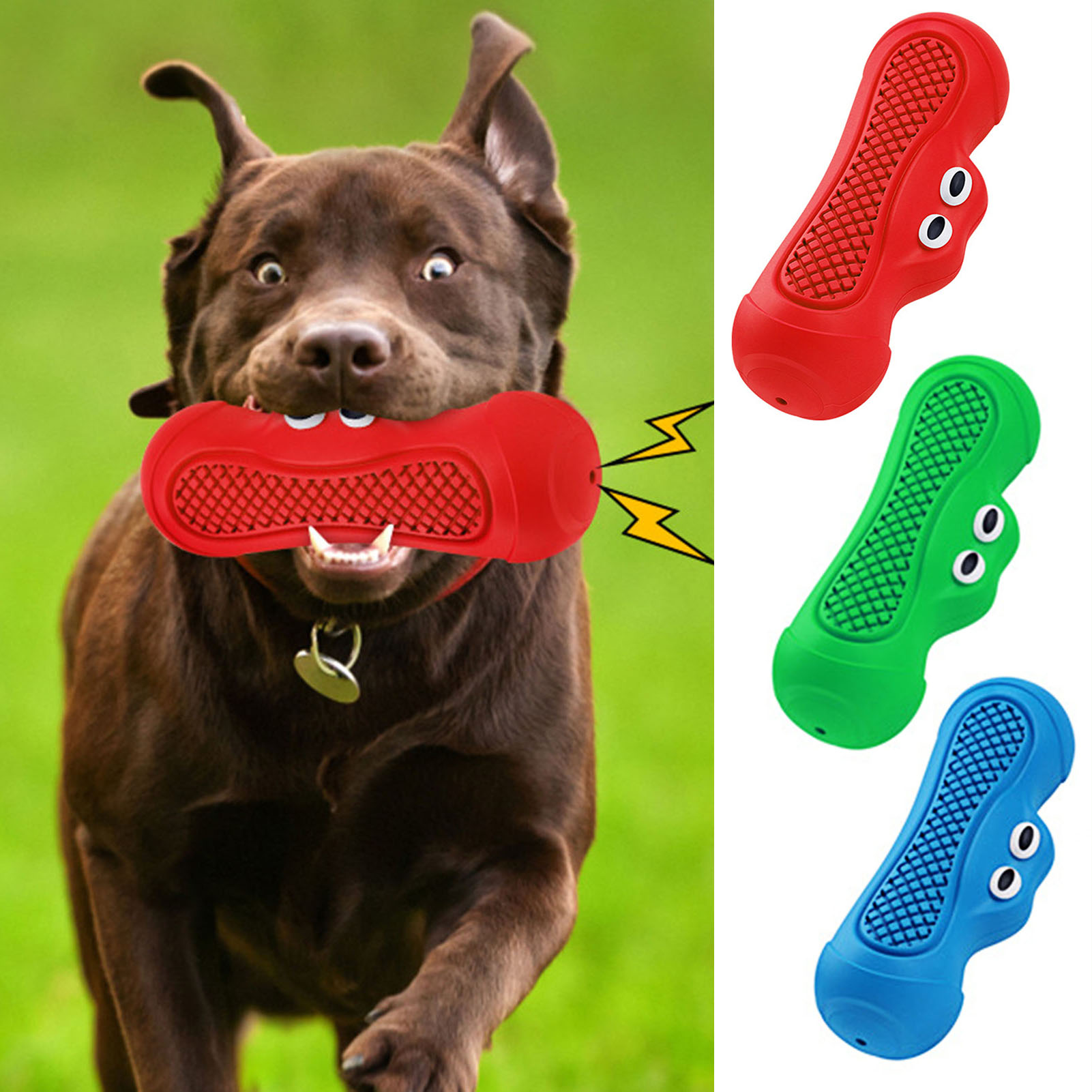 Visland Squeaky Rubber Dog Toys , Teething Toy , Resistant Interactive ...
