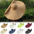 thumbnail image 1 of Visland Straw Super Wide Brim Hat Women Derby Hat Floppy Beach Sunhat for Summer, 1 of 3