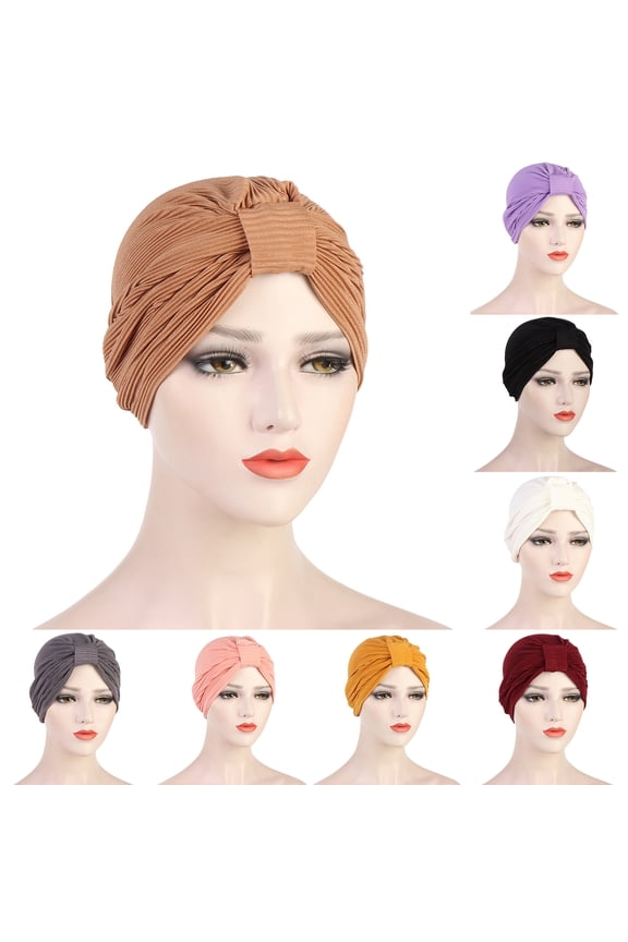 Stretchy Foldable African Pattern Headwrap Pre-Tied Turban Knot Beanie Cap Headwrap Hat
