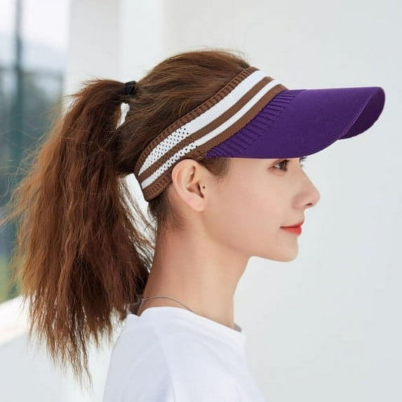 Visland Sun Hat Foldable Washable Elastic Polyester Summer Ladies Outdoor Sports Cap for Outdoor