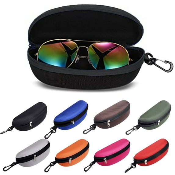 Visland Sunglasses Case, Portable Travel Zipper Eyeglasses Frame glasses Case Hook For Mens and womens