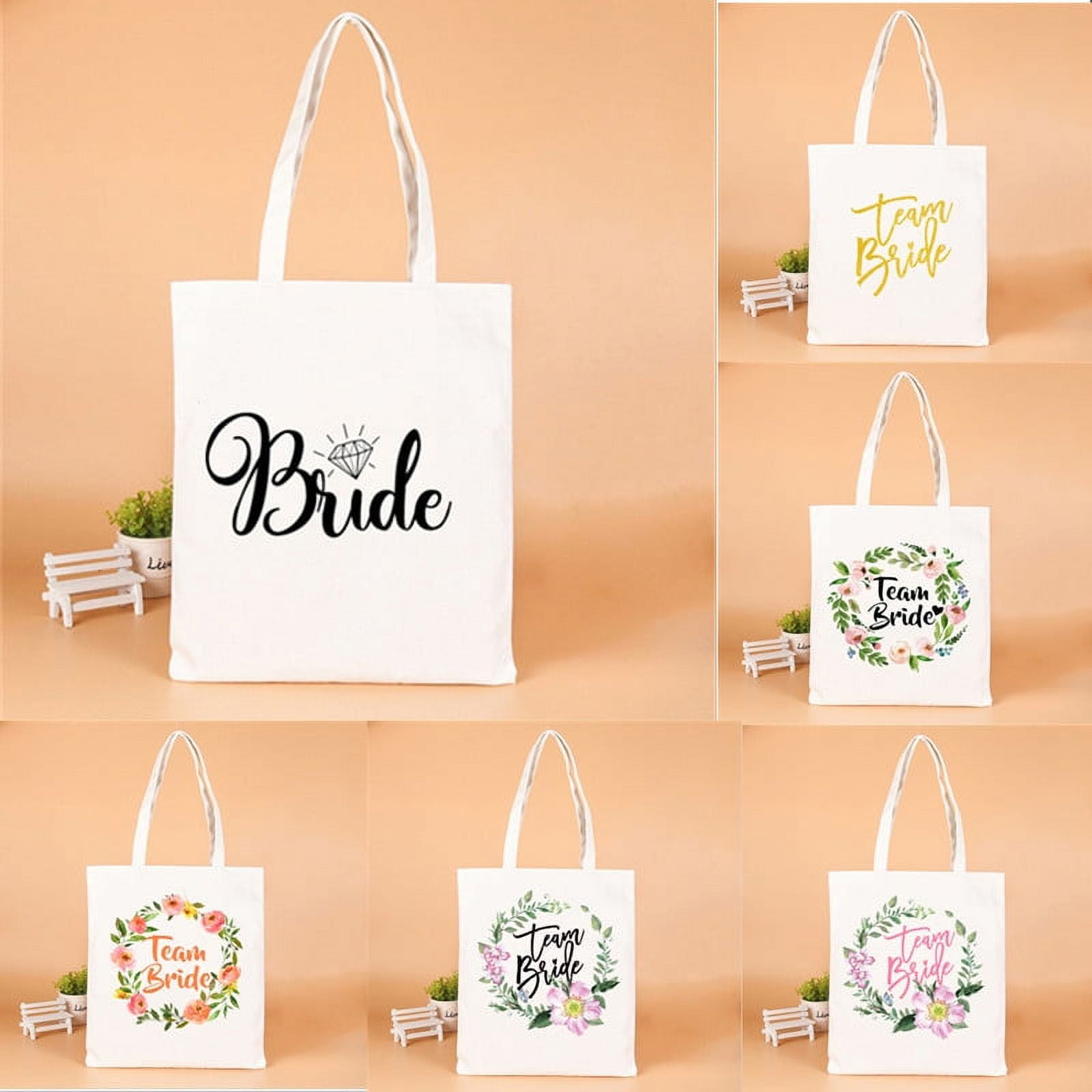 Visland Team Bride Cotton Linen Tote Bag Bridesmaid Gift Bags