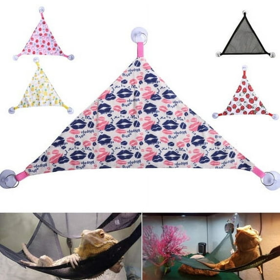 Visland Triangular Small Reptile Hammock Bed with 3 Suction Cups, Solid