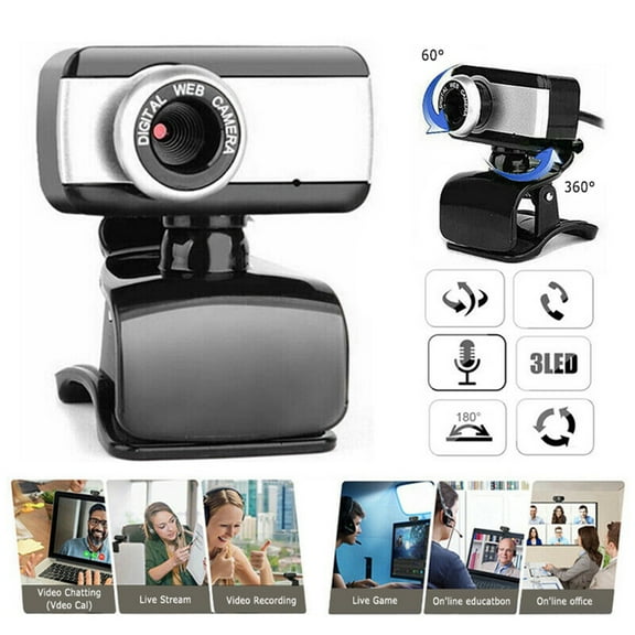 Visland USB Webcam Easy Installation Clear Picture Portable Automatic White Balance High Precision Live Streaming Compact Drive-free 480P Computer Webcam for Windows 2000