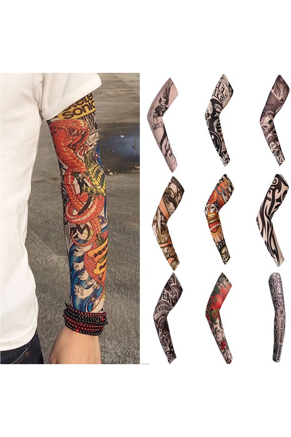 UV Sun Protection Compression Arm Sleeves - Tattoo Cover Up - Cooling Athletic Sports Sleeve for Football, Golf & Volleyball