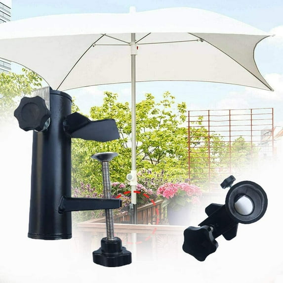 Visland Umbrella Stand Metal Clamp, Patio Umbrella Clamp, Sun Shade Support, Balcony Umbrella Holder, Bench Buddy, Bracket Outdoor, for Deck, Bleachers, Tailgates, Pool Deck, Poles, Boats, Fences