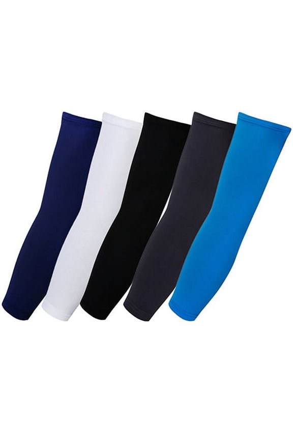 Unisex Compression Fit Hand Cooling Ribbing UV Outdoor Arm Sleeves
