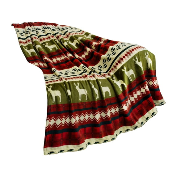 Visland Velvet Super Soft Christmas Prints Fleece Blanket-Holiday Theme Home Decor Fuzzy Warm and Cozy Throws for Winter Bedding, Couch and Gift