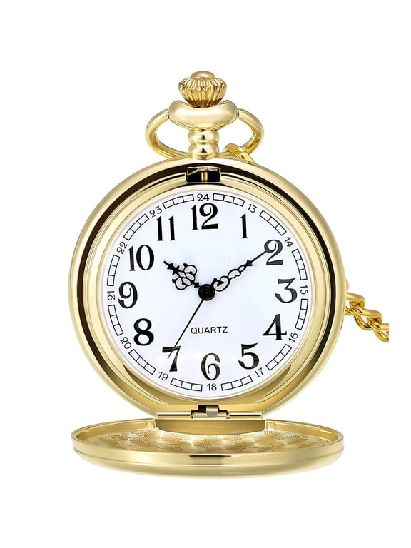 Vintage Pocket Watch,Stainless Steel Quartz Pocket Watch 14 with Galaxy in Chain