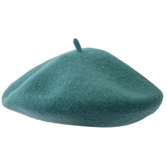 Visland Vintage Women Girl Autumn Winter Solid Color Warm Woolen Beret Hat Cap Gift