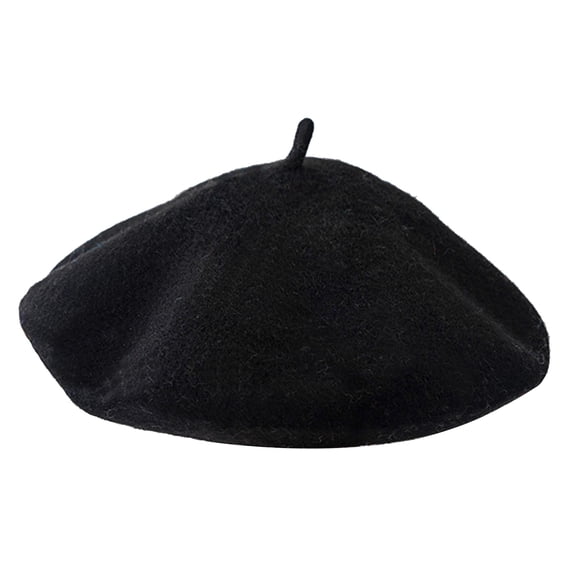 Visland Vintage Women Girl Autumn Winter Solid Color Warm Woolen Beret Hat Cap Gift