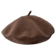thumbnail image 1 of Visland Vintage Women Girl Autumn Winter Solid Color Warm Woolen Beret Hat Cap Gift, 1 of 2