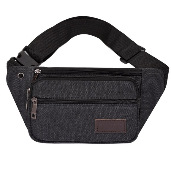 Visland Waist Bag Large Capacity Water Repellent Adjustable Anti-Scratch Canvas Casual Large Phone Belt Bag Outdoor Sports