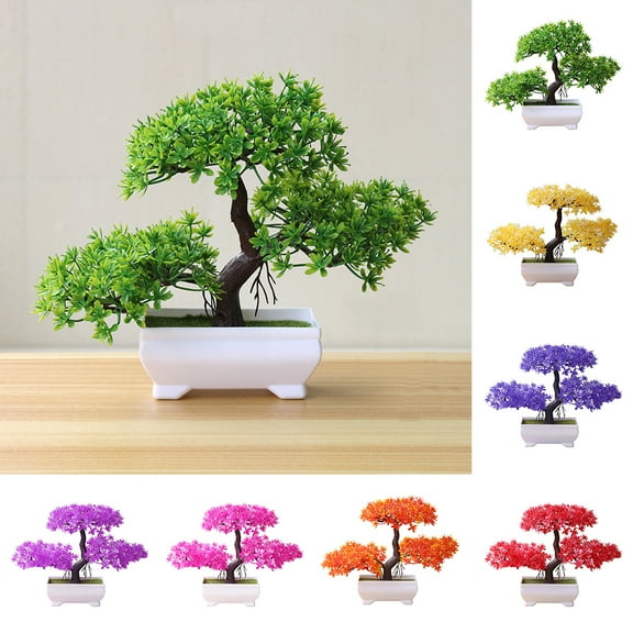 Visland Welcoming Pine Bonsai Simulation Artificial Potted Plant Ornament Home Decor