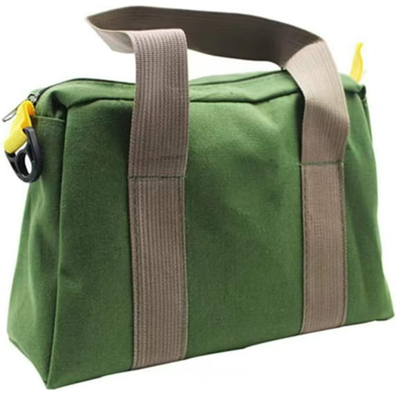 Visland Wide Mouth Tool Bag, Canvas Heavy Duty High Capacity Handbag, Portable Multi-function Tool Bag for Storage Wrench, Screwdrivers, Plier, Nails
