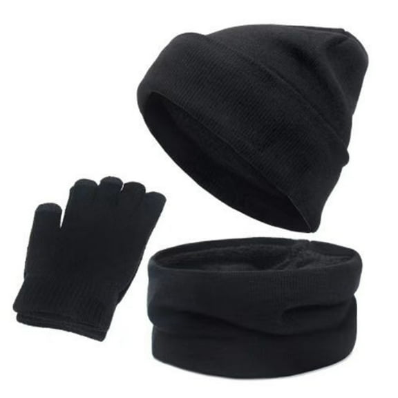 Visland Winter Beanie Hat Scarf Touchscreen Gloves Set for Men and Women, Beanie Gloves Neck Warmer Set with Warm Knit Fleece Lined