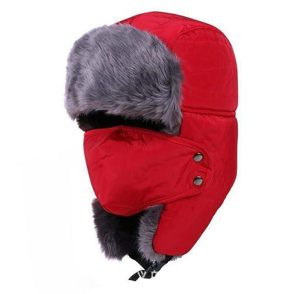 Visland Winter Trapper Ski Hat for Men and Women Trooper Russian Warm Hat with Windproof Mask Outdoor Skiing Ushanka Hat