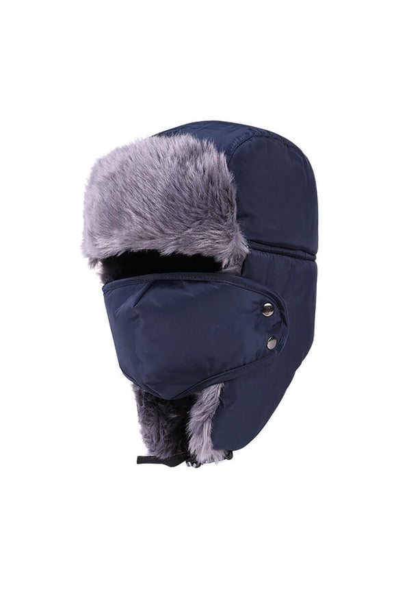 Winter Trapper Ski Hat for Men and Women Trooper Russian Warm Hat with Windproof Mask Outdoor Skiing Ushanka Hat