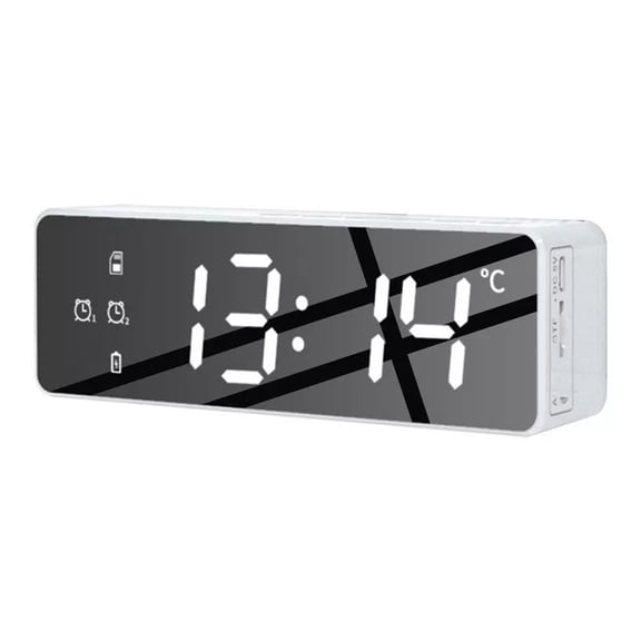 Visland Wireless Speaker Multifunctional Time Display Rechargeable Bluetooth-compatible Stereo Speaker Clock Dual Alarm for Home