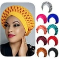 thumbnail image 1 of Visland Women African Turban Hat, Adjustable Elastic Soft Space Cotton Wide Band Beanie Cap Headwrap Hair Cover, 1 of 5