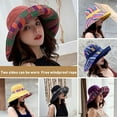 thumbnail image 1 of Visland Women Bucket Hats Foldable Sun Soft Cotton Bohemian Style Wide Brim Double Sided Fisherman Hat for Travel Camping Hiking Beach, 1 of 6