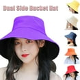 thumbnail image 1 of Visland Women Bucket Sun Hat Fashion Dual Side Wide Brim UV Sun Windproof Rope Fisherman Cap for Summer Beach Hiking, 1 of 8