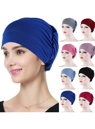 wofedyo Hats For Men Chemo Cancer Head Hat Cap Ethnic Bohemian Pre-Tied  Twisted Braid Hair Coer Wrap Turban Headwear Baseball CapLight blue 