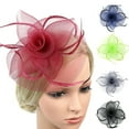 thumbnail image 1 of Visland Women Fascinator Hat, Mesh Faux Feather Flower Shape Mini Fashion Headwear for Wedding Church Tea Party Banquet, 1 of 8