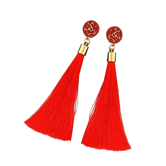 Visland Women Fashion Bohemian Earrings Jewelry Long Tassel Fringe Boho Hook Drop Dangle