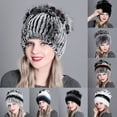 thumbnail image 1 of Visland Women Faux Fur Hat, Knitted Thickened Warm Beanie Cap for Winter Outdoor 1PC, 1 of 5