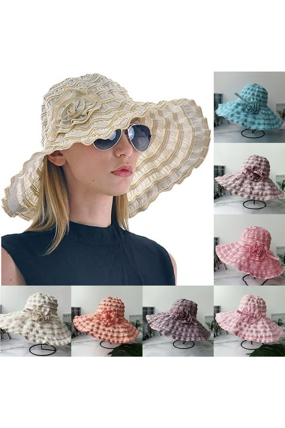 Women Folding Vintage Outdoor Sun Hats for Beach Garden Travelling UV Protection