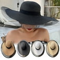 thumbnail image 1 of Visland Women Hat Braided Wide Brim Bohemia Mesh Patchwork Sun Beach Cap Sun Hat, 1 of 3