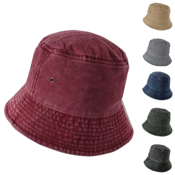 Visland Women Men Bucket Hat, Fashion Vintage Foldable Wide Brim Soft Denim Sun Protection Fisherman Hat for Outdoor Fishing Hiking Climbing