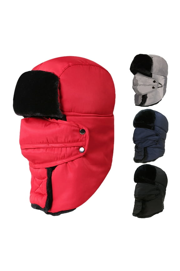 Women Men Face Mask Hat, Fashion Casual Plush Full Face Mask Cover Winter Head Face Neck Ears Warm Windproof Balaclava Cap for Motorcycle Cycling Fishing Skiing Snowboarding