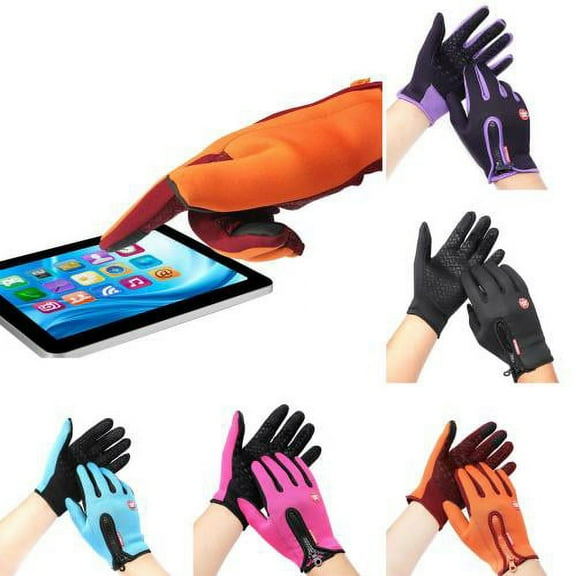 Visland Women MenTouch Screen Gloves, Fashion Casual Faux Leather Thickened Autumn Winter Hand Warm Windproof Waterproof Mittens for Outdoor Cycling Skiing Skating