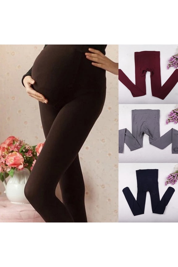 Women Pantyhose, Casual Solid Color Stretchy Slim Fit Winter Thicken Warm Maternity Leggings for Pregnant Women
