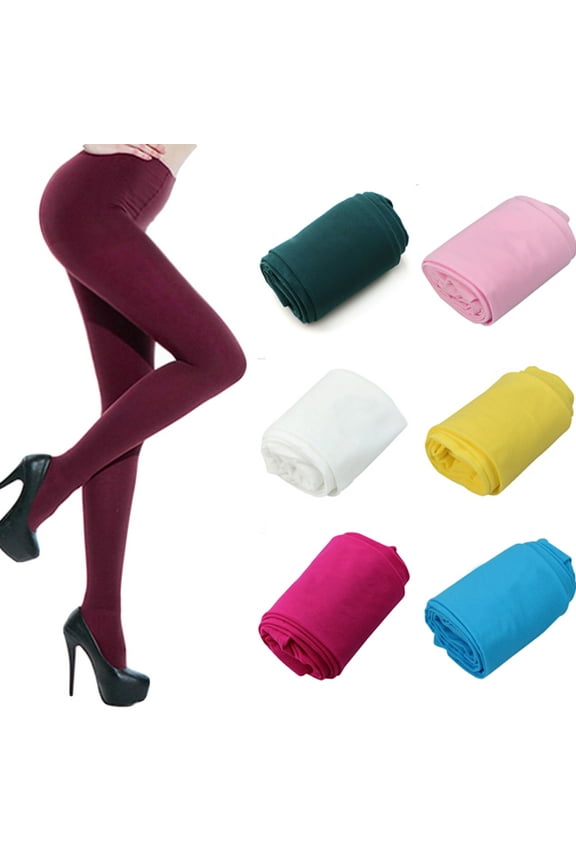 Women Pantyhose, Fashion Sexy Solid Color Elastic Soft Opaque Footed Tights High Waist Slim Stockings for Daily Wear
