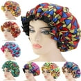 thumbnail image 1 of Visland Women Satin Bonnet Sleeping Cap Soft Silk Floral Night Hats Reversible Double Layer Large Hair Care Cap Bath Head Wrap, 1 of 5